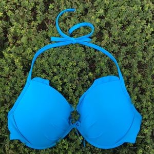 Victoria secret blue scalloped bikini top
